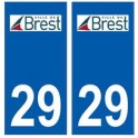 29 Brest logo autocollant plaque stickers ville