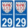 29 Concarneau stemma adesivo piastra adesivi città