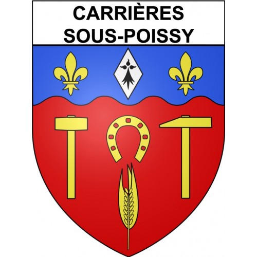 Carrières-sous-Poissy 78 ville Stickers blason autocollant adhésif