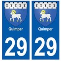 29 Quimper blason autocollant plaque stickers ville