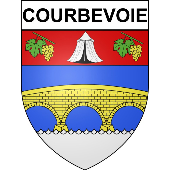 Courbevoie 92 ville Stickers blason autocollant adhésif