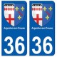 36 Argenton-sur-Creuse blason autocollant plaque stickers ville