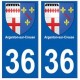 36 Argenton-sur-Creuse blason autocollant plaque stickers ville