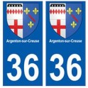 36 Argenton-sur-Creuse wappen aufkleber typenschild aufkleber stadt