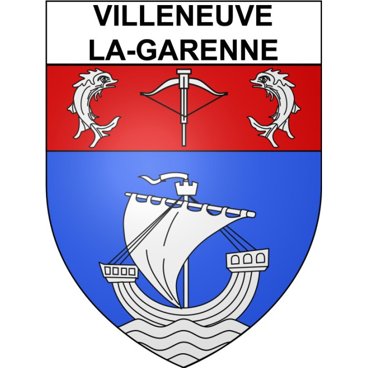 Pegatinas escudo de armas de Villeneuve-la-Garenne adhesivo de la etiqueta engomada