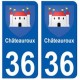 36 Châteauroux blason autocollant plaque stickers ville