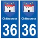 36 Châteauroux blason autocollant plaque stickers ville