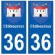 36 Châteauroux blason autocollant plaque stickers ville