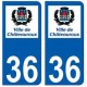 36 Châteauroux logo autocollant plaque stickers ville