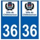 36 Châteauroux logo autocollant plaque stickers ville