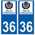 36 Châteauroux logo autocollant plaque stickers ville