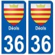 36 Déols blason autocollant plaque stickers ville