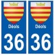 36 Déols blason autocollant plaque stickers ville