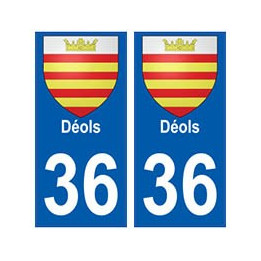36 Déols blason autocollant plaque stickers ville