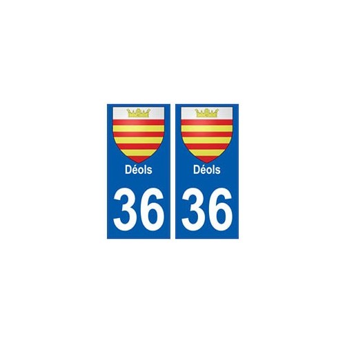 36 Déols blason autocollant plaque stickers ville