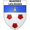 Mandres-les-Roses 94 ville Stickers blason autocollant adhésif