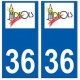 36 Déols logo autocollant plaque stickers ville