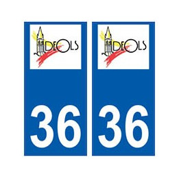 36 Déols logo autocollant plaque stickers ville