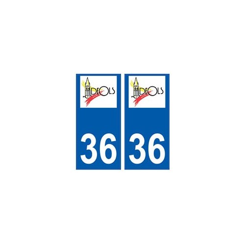 36 Déols logo autocollant plaque stickers ville