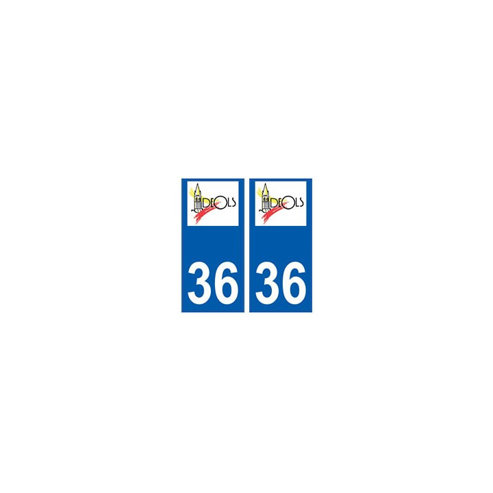 36 Déols logo autocollant plaque stickers ville