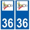 36 Déols logo autocollant plaque stickers ville