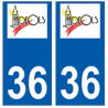 36 Déols logo autocollant plaque stickers ville