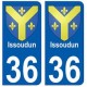 36 Issoudun blason autocollant plaque stickers ville