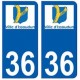 36 Issoudun logo autocollant plaque stickers ville