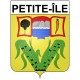 Pegatinas escudo de armas de Petite-Île adhesivo de la etiqueta engomada