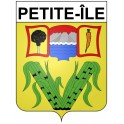 Pegatinas escudo de armas de Petite-Île adhesivo de la etiqueta engomada
