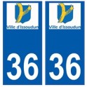 36 Issoudun logo autocollant plaque stickers ville