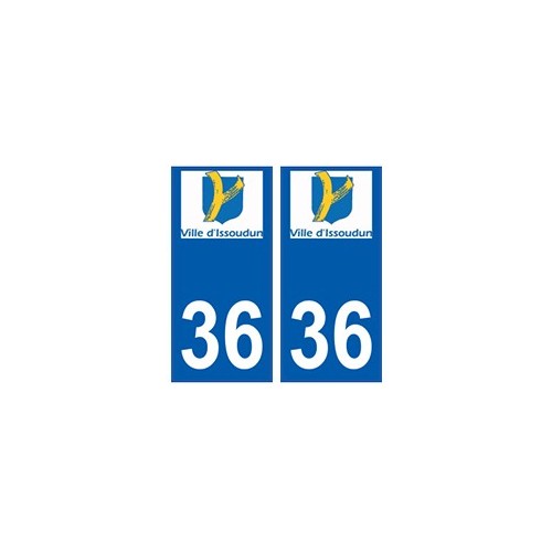 36 Issoudun logo autocollant plaque stickers ville