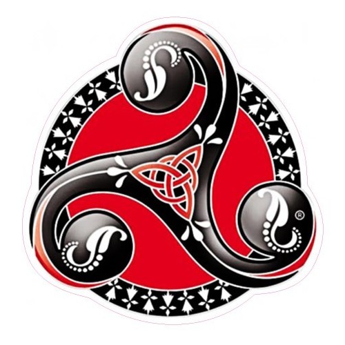 triskell rouge logo autocollant adhésif sticker