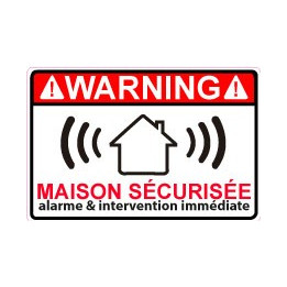 alarme warning maison securise logo 1023 adhésif sticker