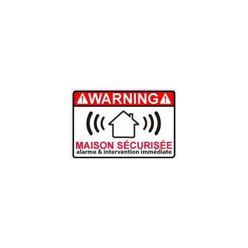 alarme warning maison securise logo 1023 adhésif sticker