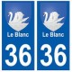 36 Le Blanc blason autocollant plaque stickers ville