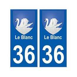 36 Le Blanc blason autocollant plaque stickers ville