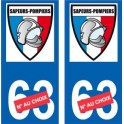 sapeur pompier logo numero au choix autocollant plaque immatriculation auto ville sticker