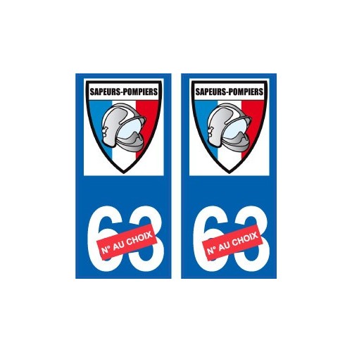 sapeur pompier logo numero au choix autocollant plaque immatriculation auto ville sticker