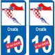 Croatie numéro choix texte sticker autocollant plaque immatriculation auto
