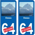 Pic d'Ossau 1 numero choix sticker autocollant plaque immatriculation auto