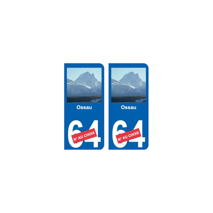 Pic d'Ossau 1 numero choix sticker autocollant plaque immatriculation auto