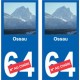 Pic d'Ossau 1 numero choix sticker autocollant plaque immatriculation auto