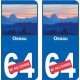 Ossau 2 numero choix ville sticker autocollant plaque immatriculation auto