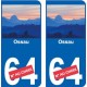 Ossau 2 numero choix ville sticker autocollant plaque immatriculation auto