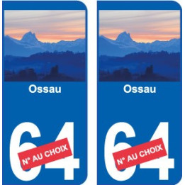 Ossau 2 numero choix ville sticker autocollant plaque immatriculation auto