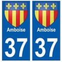 37 Amboise coat of arms sticker plate stickers city