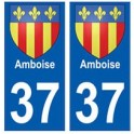 37 Amboise blason autocollant plaque stickers ville