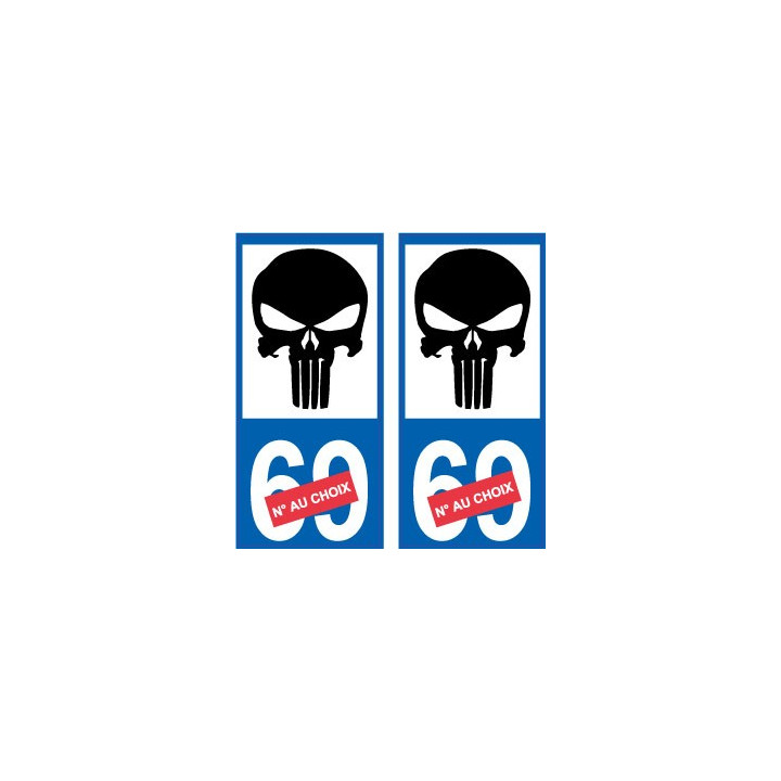Punisher numero choix 7464 autocollant plaque immatriculation auto ville sticker