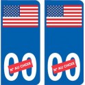 USA drapeau numero choix 748 sticker autocollant plaque immatriculation auto